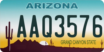 AZ license plate AAQ3576