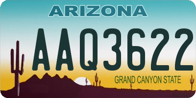 AZ license plate AAQ3622