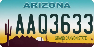 AZ license plate AAQ3633
