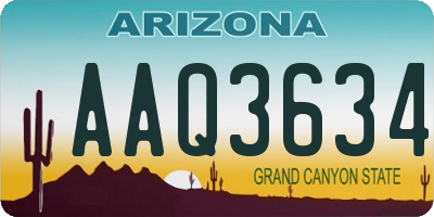 AZ license plate AAQ3634