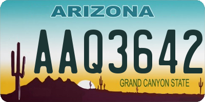 AZ license plate AAQ3642