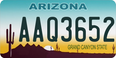 AZ license plate AAQ3652