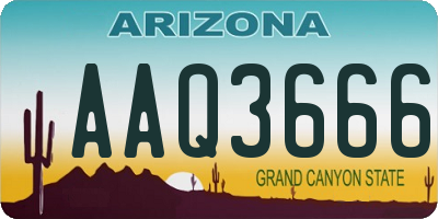 AZ license plate AAQ3666