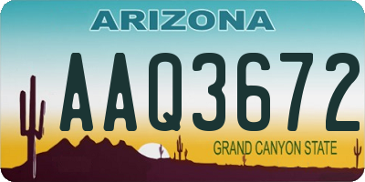 AZ license plate AAQ3672