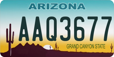 AZ license plate AAQ3677