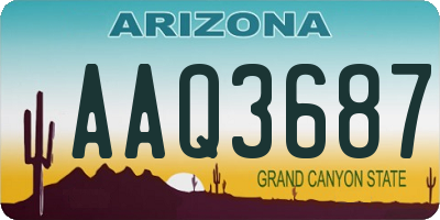 AZ license plate AAQ3687