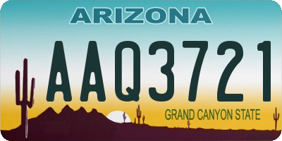 AZ license plate AAQ3721