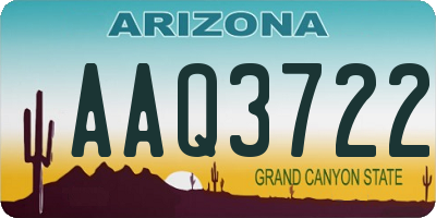 AZ license plate AAQ3722