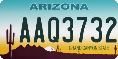 AZ license plate AAQ3732