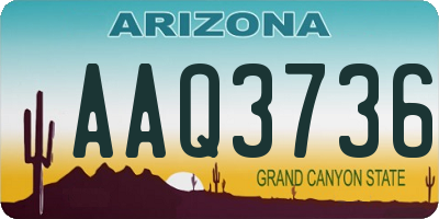 AZ license plate AAQ3736