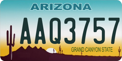 AZ license plate AAQ3757