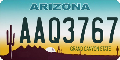 AZ license plate AAQ3767