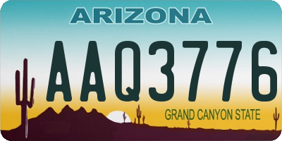 AZ license plate AAQ3776