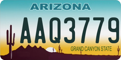 AZ license plate AAQ3779