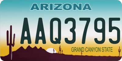 AZ license plate AAQ3795