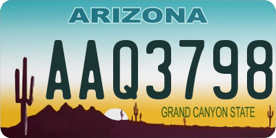 AZ license plate AAQ3798