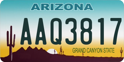 AZ license plate AAQ3817
