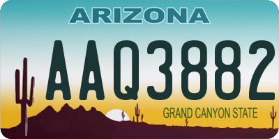 AZ license plate AAQ3882