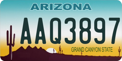 AZ license plate AAQ3897