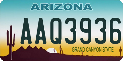 AZ license plate AAQ3936