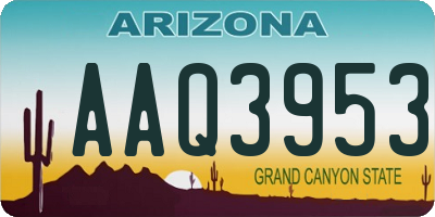 AZ license plate AAQ3953
