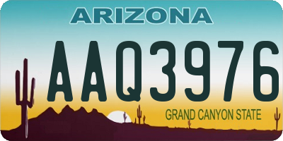 AZ license plate AAQ3976