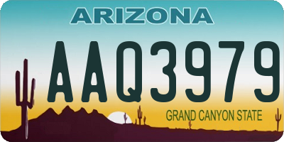 AZ license plate AAQ3979