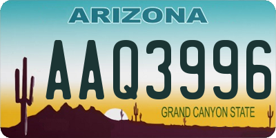 AZ license plate AAQ3996