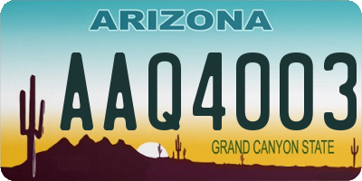 AZ license plate AAQ4003