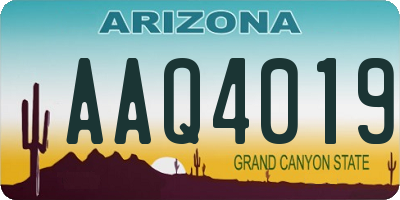 AZ license plate AAQ4019