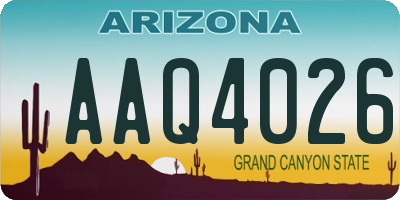 AZ license plate AAQ4026