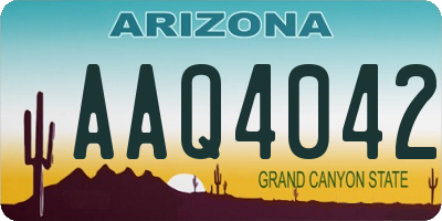 AZ license plate AAQ4042