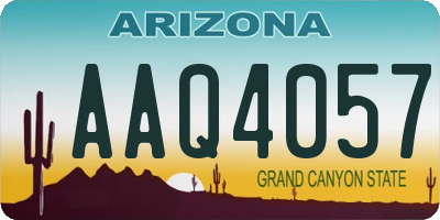 AZ license plate AAQ4057