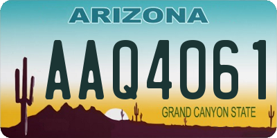 AZ license plate AAQ4061