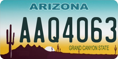 AZ license plate AAQ4063