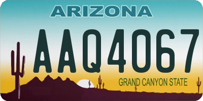 AZ license plate AAQ4067