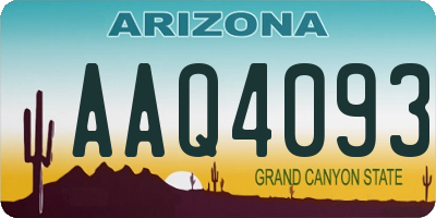 AZ license plate AAQ4093