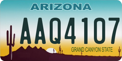 AZ license plate AAQ4107