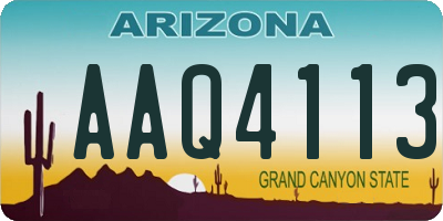 AZ license plate AAQ4113