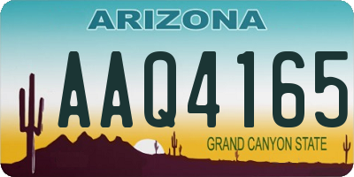 AZ license plate AAQ4165