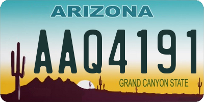 AZ license plate AAQ4191