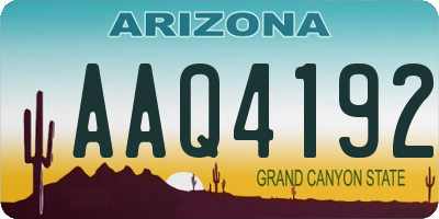 AZ license plate AAQ4192