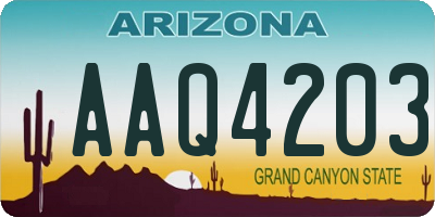 AZ license plate AAQ4203