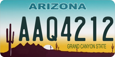 AZ license plate AAQ4212