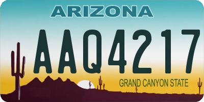 AZ license plate AAQ4217