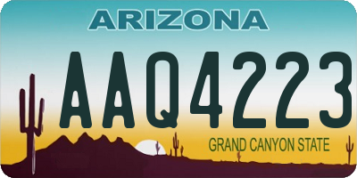 AZ license plate AAQ4223