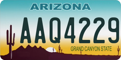 AZ license plate AAQ4229