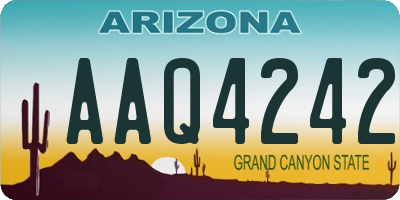 AZ license plate AAQ4242