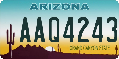 AZ license plate AAQ4243
