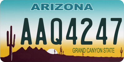 AZ license plate AAQ4247